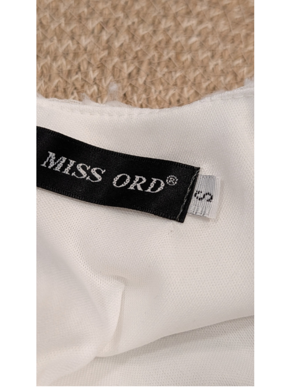 Miss Ord White Swiss Dot Ruffle Mini Dress Long Sleeve Tie Waist Size XS - Picture 6 of 8